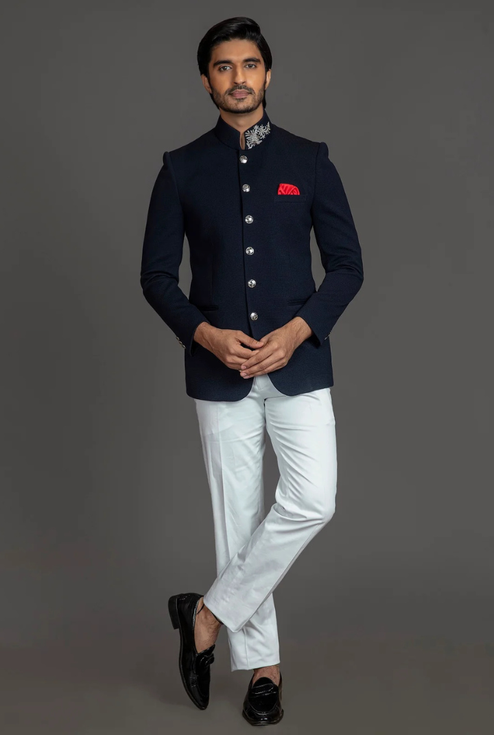 NAVY BLUE BANDHGALA
