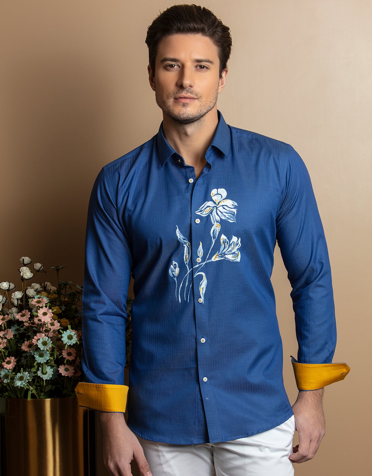 WHITE LILY HAND PAINTED SHIRT