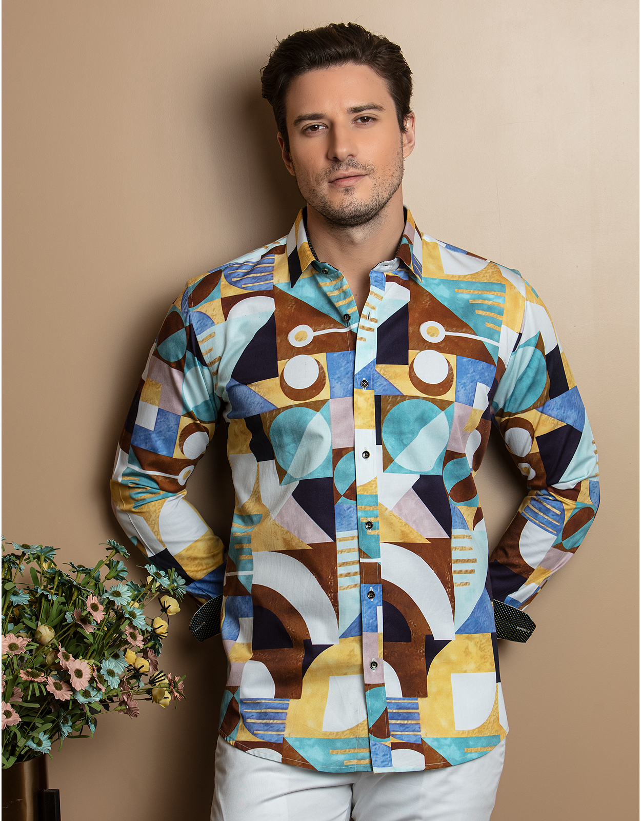 COLOURFUL GEOMETRY PRINT SHIRT