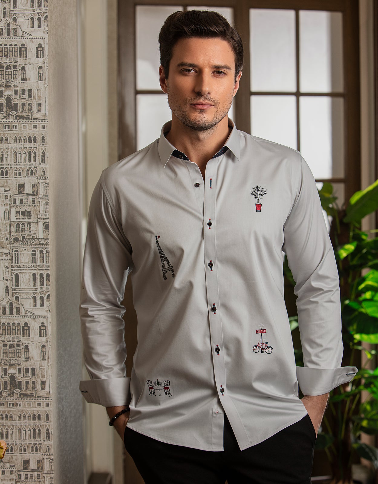 EVENING IN PARIS EMBROIDERED SHIRT