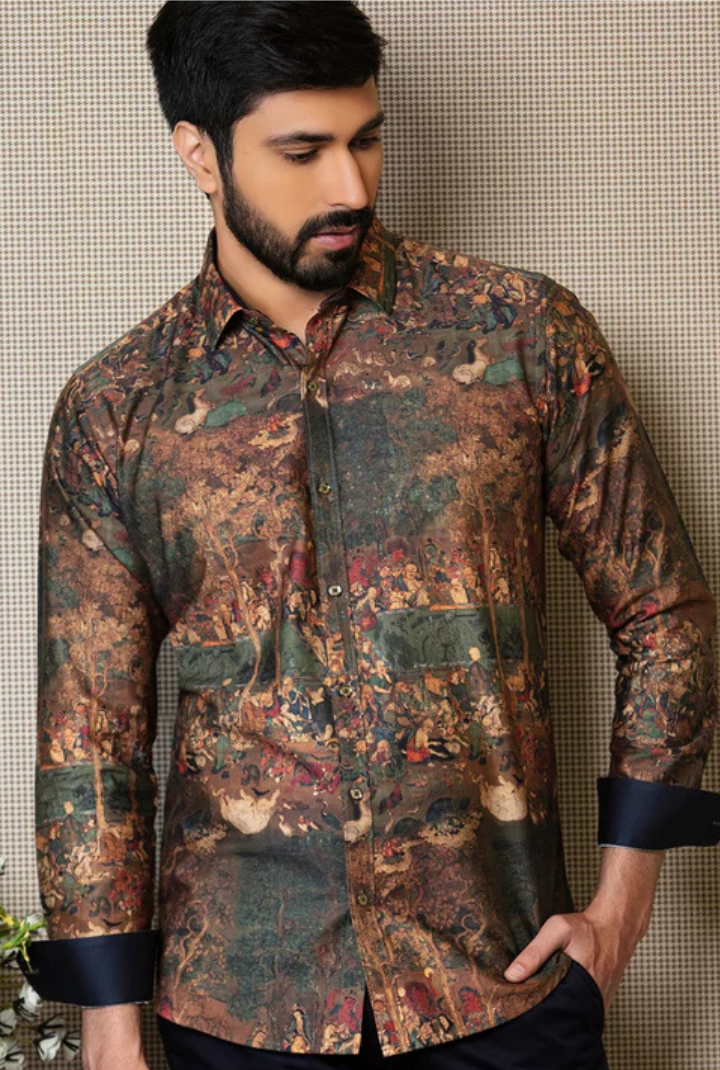 ANCIENT CAVE PAITING PRINT SHIRT