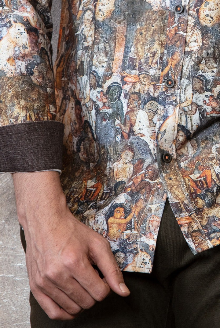 HUMAN FACES PRINT SHIRT