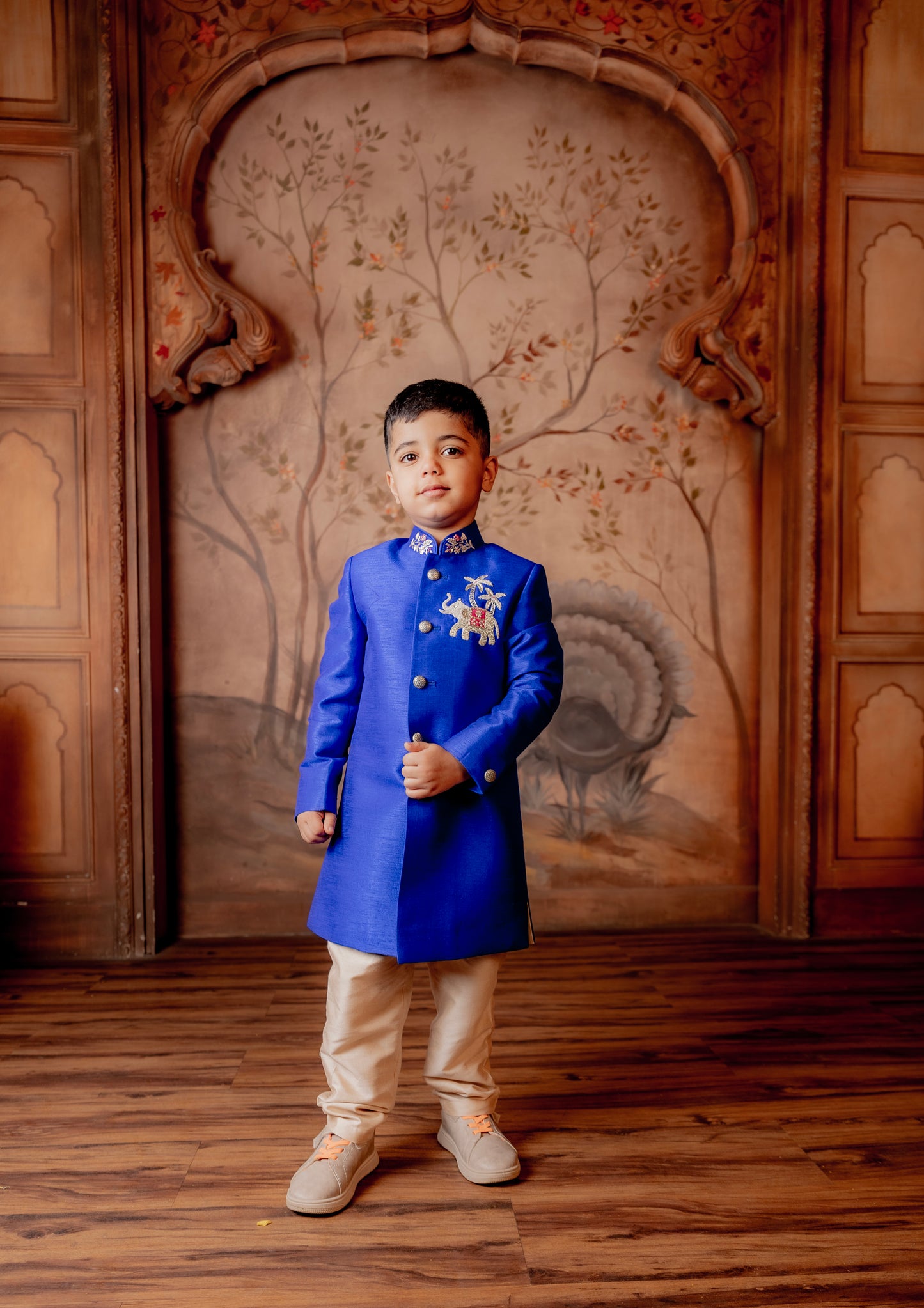 ROYALE BLUE SILK INDO WESTERN