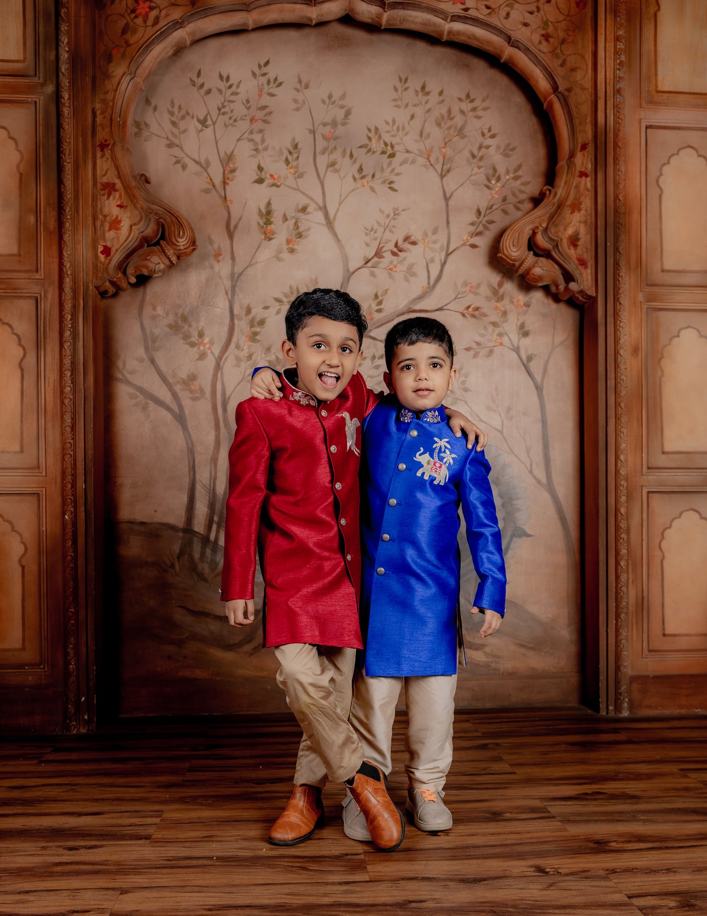 ROYALE BLUE SILK INDO WESTERN