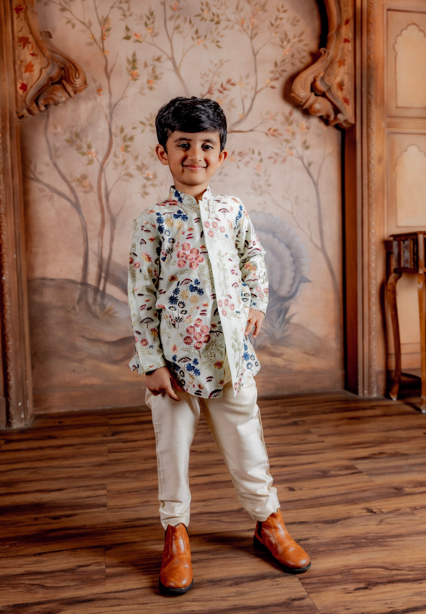 PRTINTED FRONT OPEN KURTA