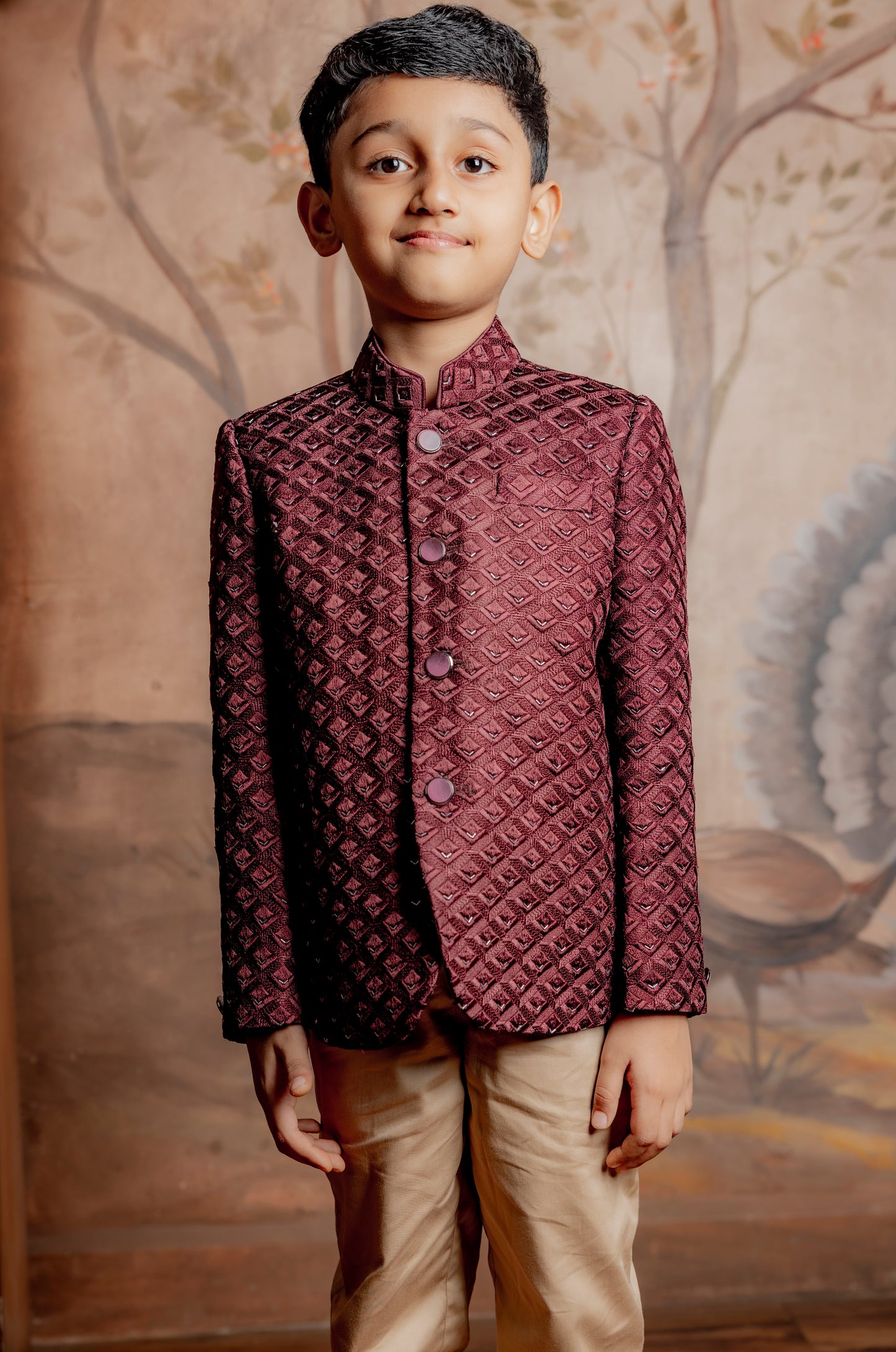 MAROON SILK JODHPURI