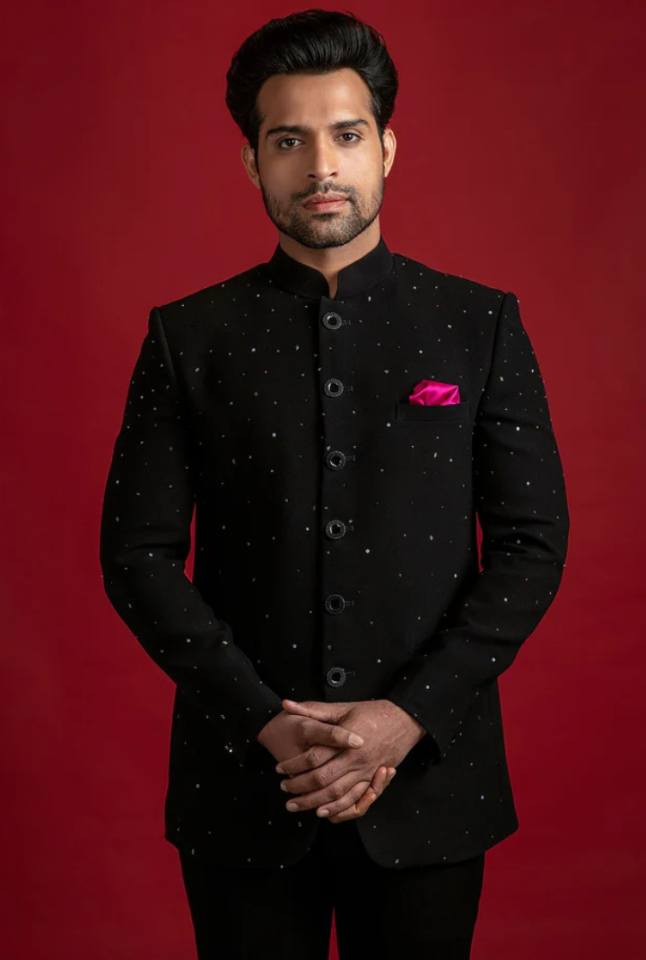 TROPICAL EMBROIDERED BANDHGALA