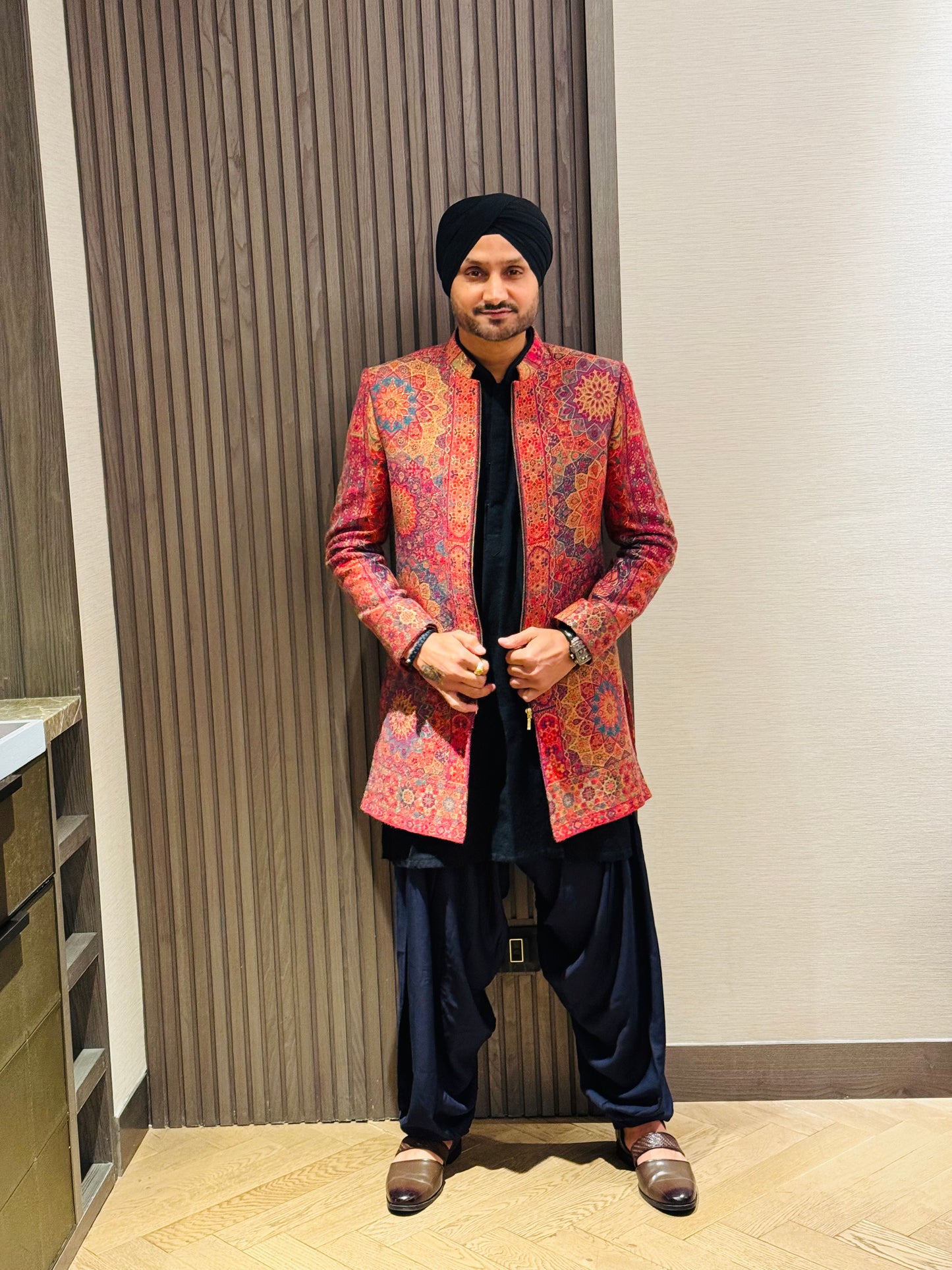 Harbhajan Singh in For Royal Multicolour Indo Western