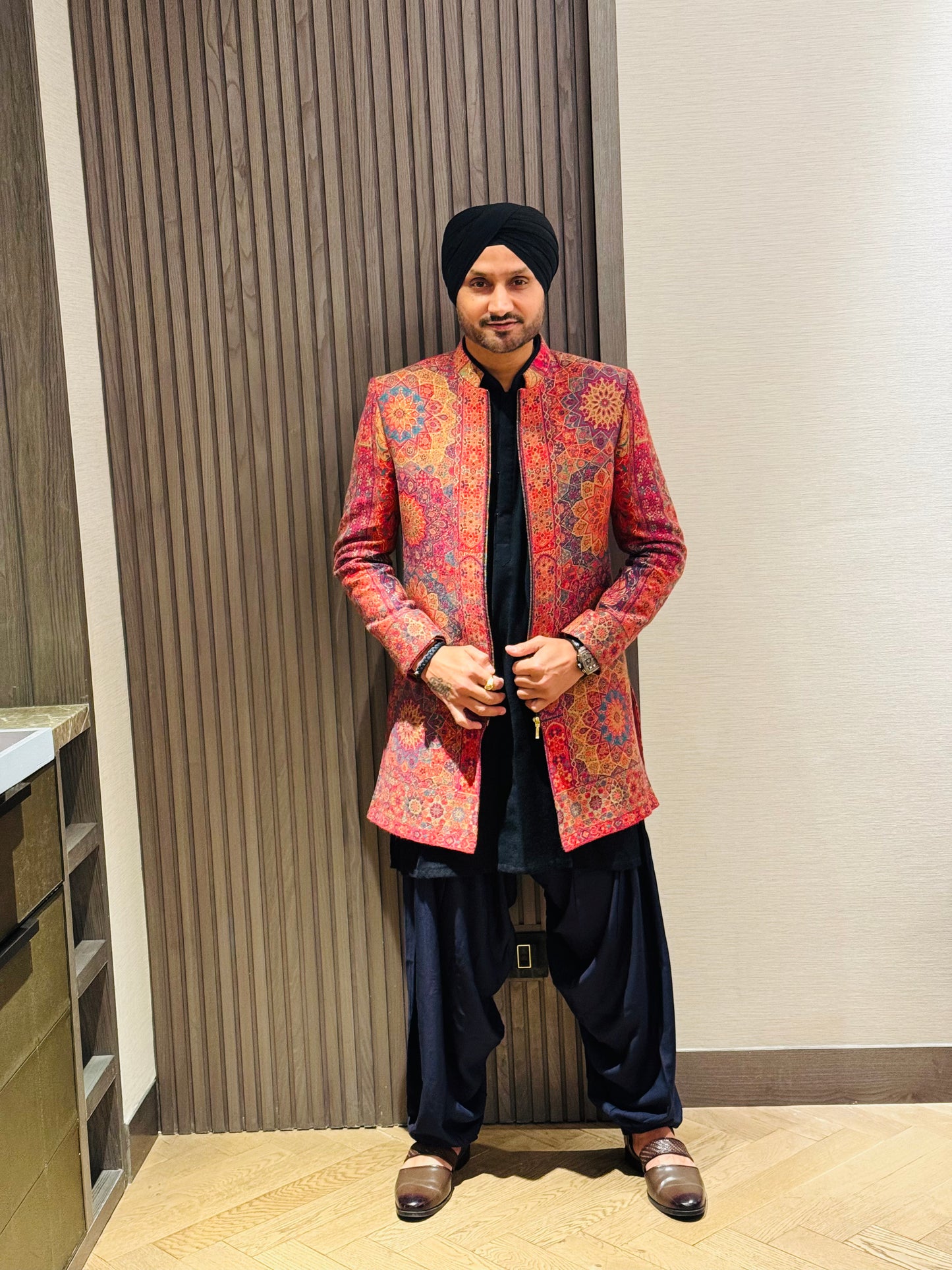 Harbhajan Singh in For Royal Multicolour Indo Western