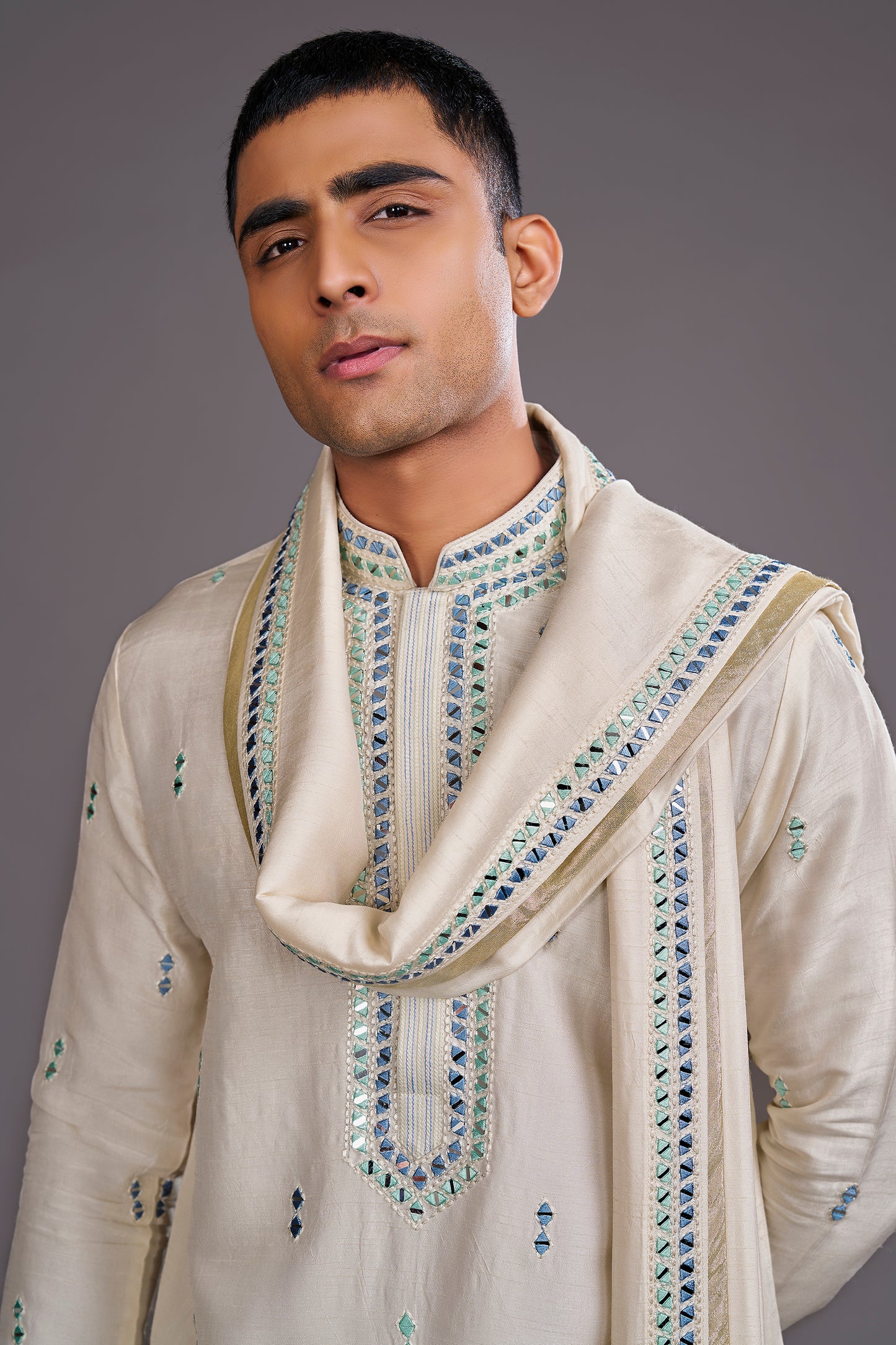 IVORY KURTA WITH DUPATA