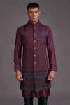 MAROON LONG BUNDI SET