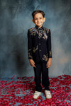 NAVY BLUE JODHPURI WITH FLORAL EMBROIDERY