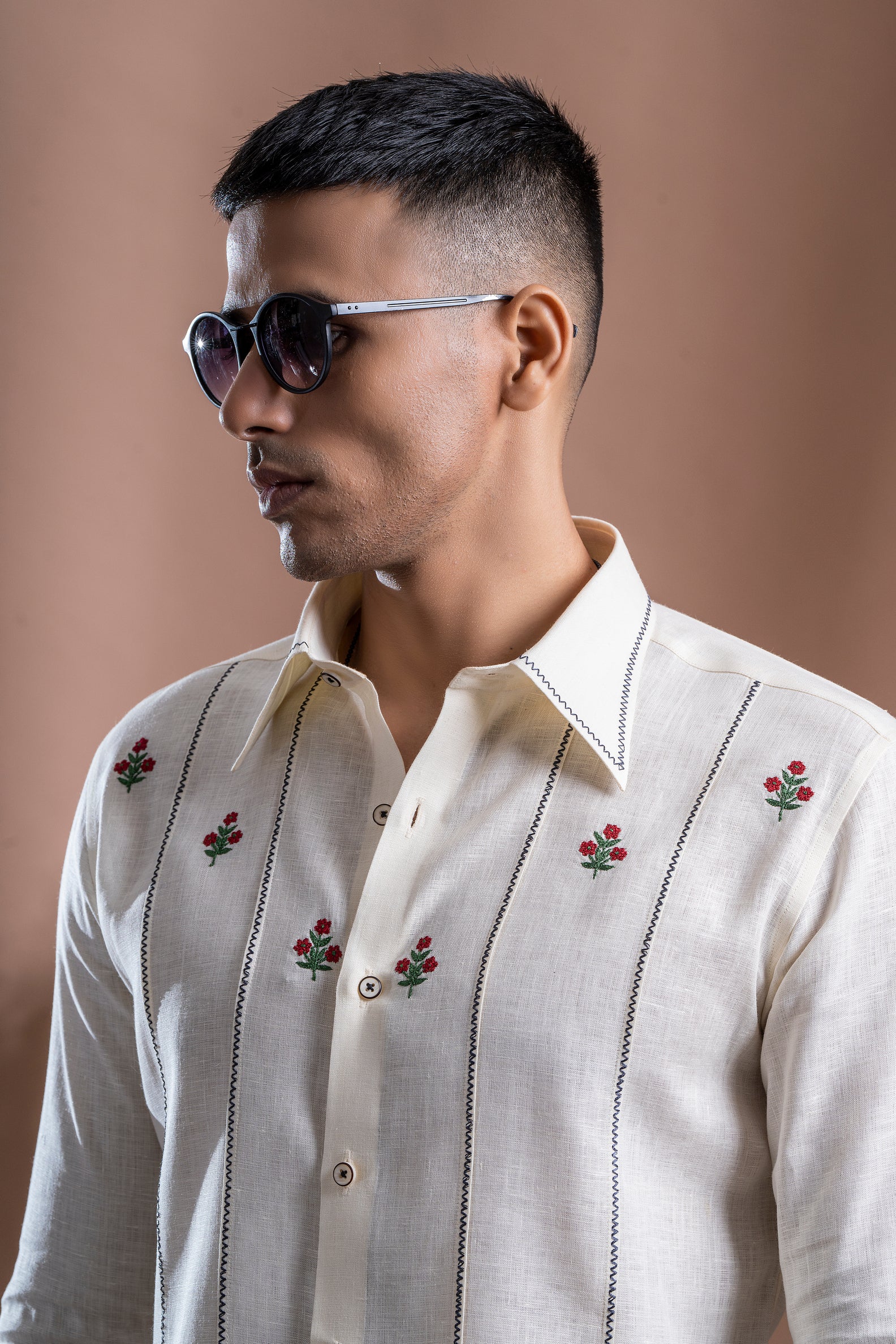 Floral Hand Embroidered Shirt
