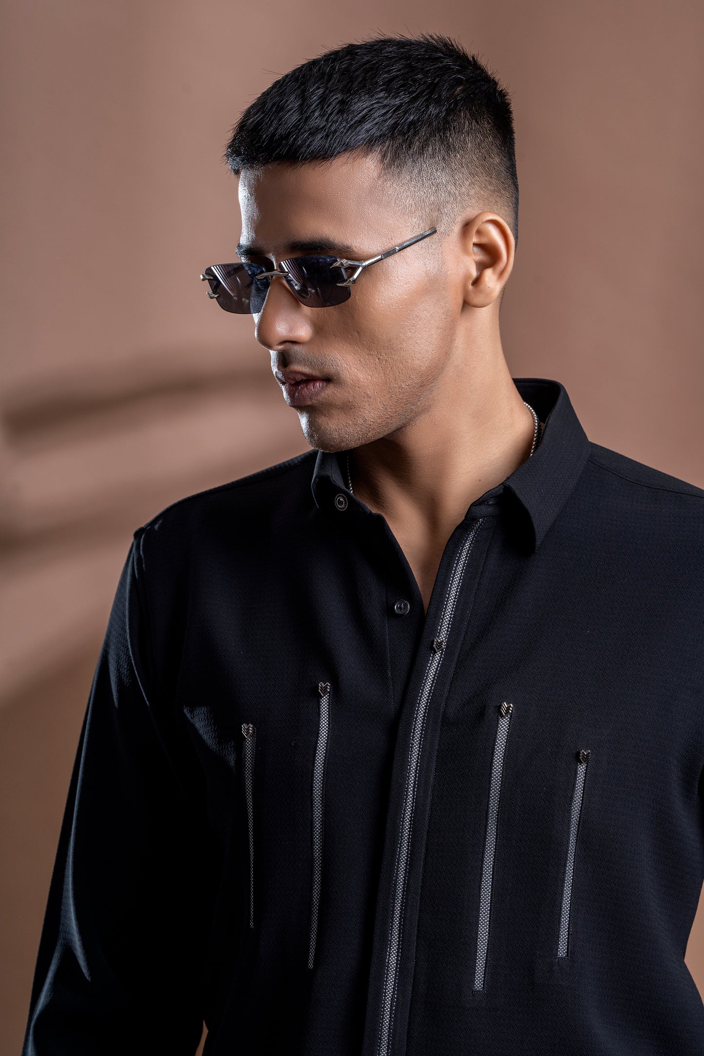 Zip Patterned Shirt