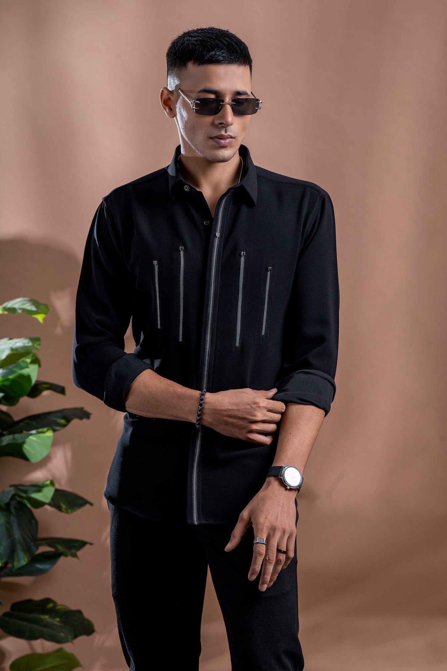 Zip Patterned Shirt