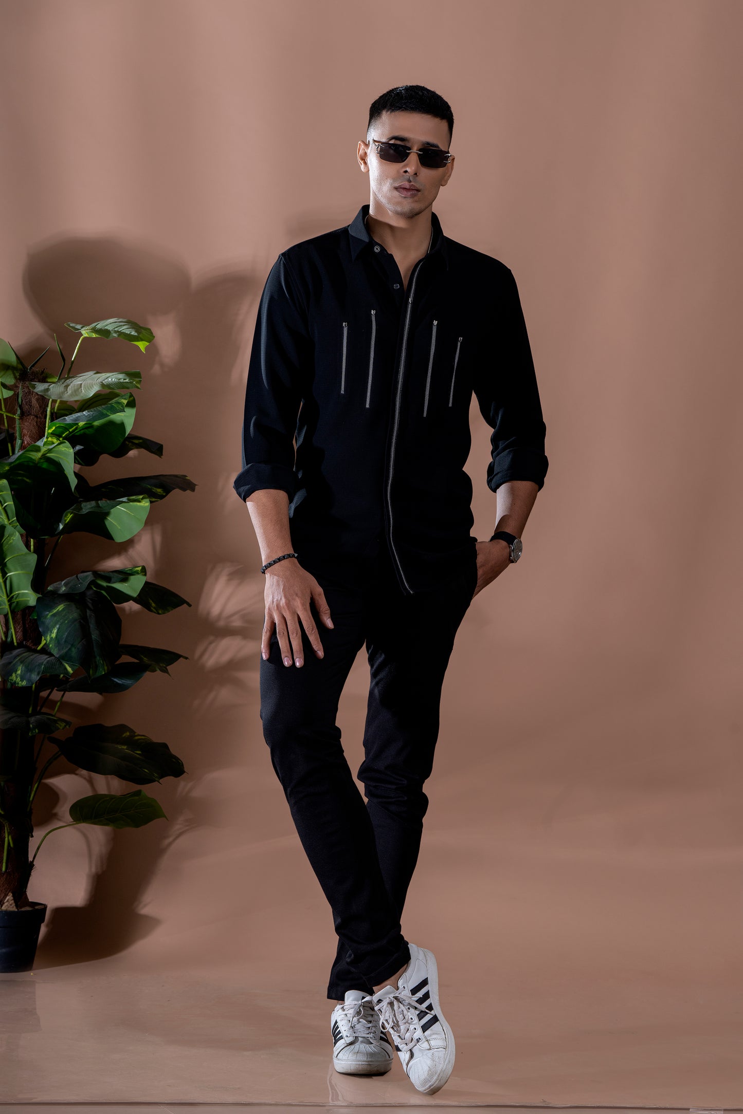 Zip Patterned Shirt