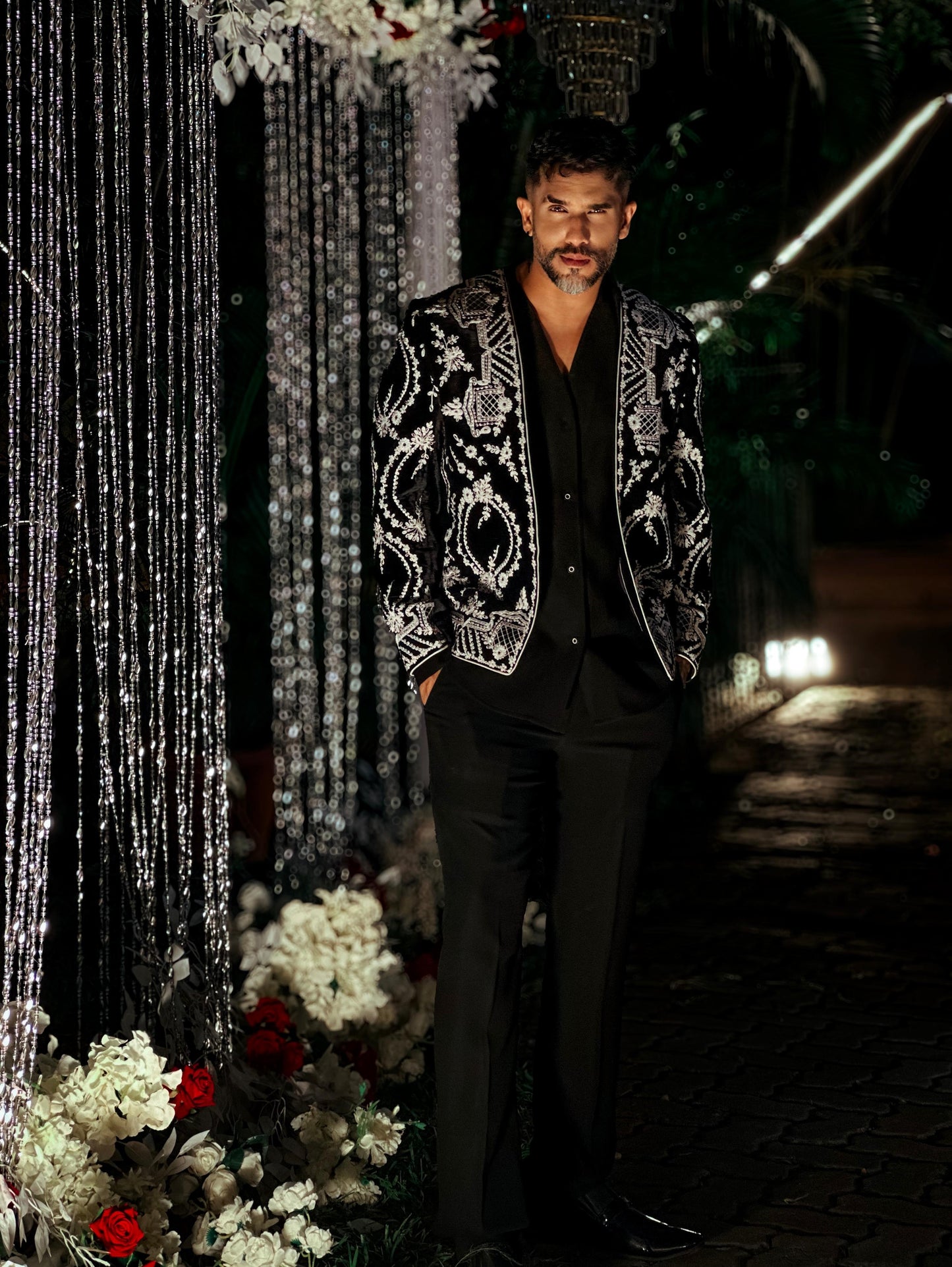 Suyyash Rai in Embroidered Crop Jacket Indo-Western with Shirt and Pant
