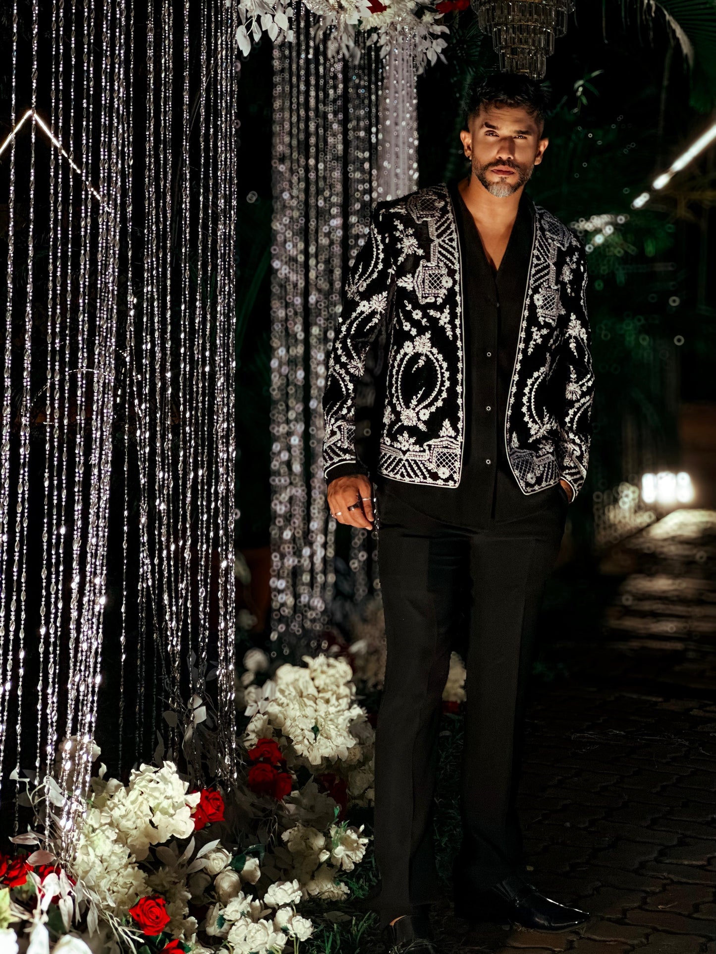 Suyyash Rai in Embroidered Crop Jacket Indo-Western with Shirt and Pant