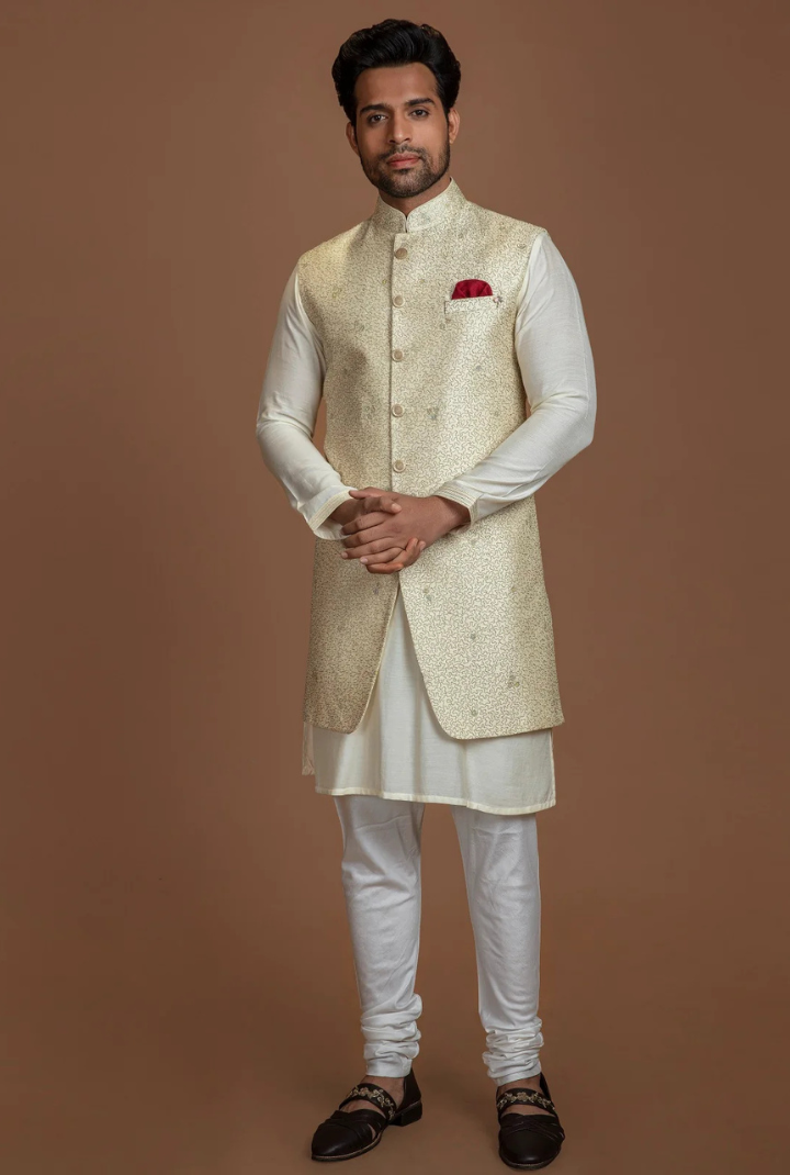 Classic Ivory Long Bundi Set