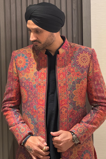 Harbhajan Singh in For Royal Multicolour Indo Western