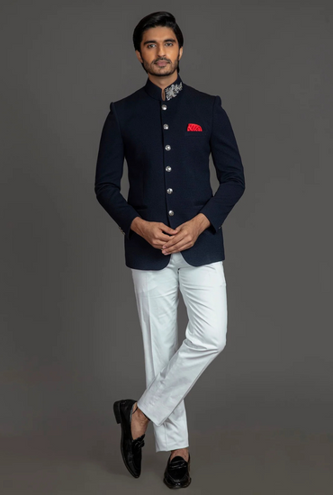 NAVY BLUE BANDHGALA
