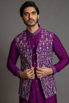 Multi Colour Purple Open Bundi Set