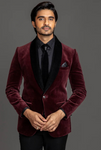 WINE VELVET TUXEDO SUIT