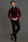 WINE VELVET TUXEDO SUIT