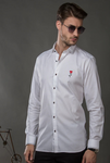 ROSE MOTIF WHITE SHIRT