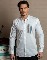 TWO FLOWERS MOTIF SHIRT
