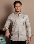 FAMILY OF BIRDS EMBROIDERED SHIRT
