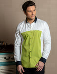 LEAF GREEN PATCHED SHIRT