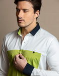 LEAF GREEN PATCHED SHIRT