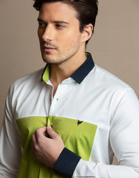 LEAF GREEN PATCHED SHIRT