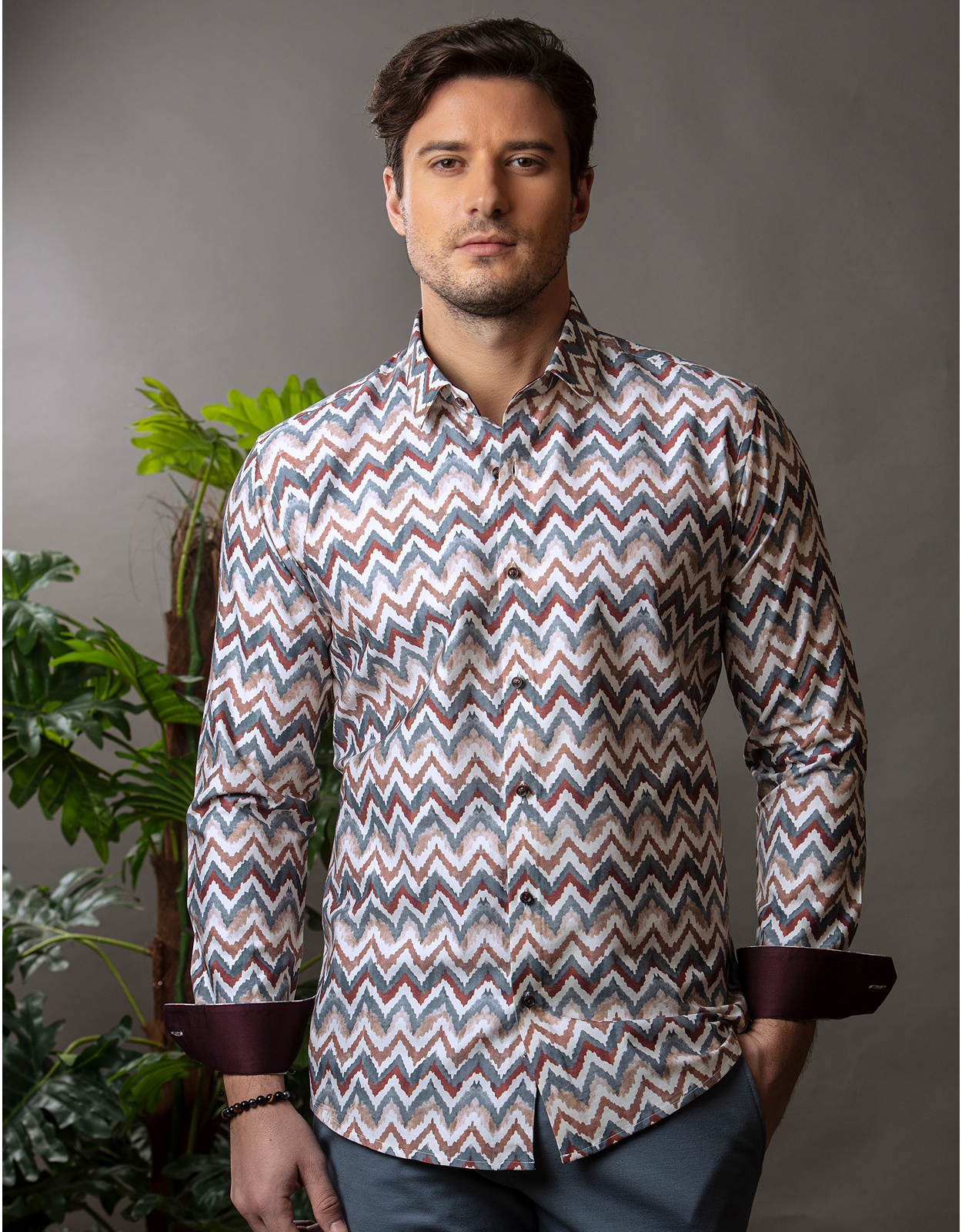 COLOURFUL WAVES PRINT SHIRT