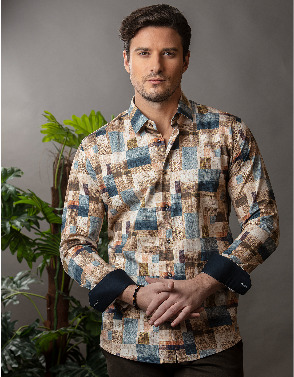 COLOURFUL RECTANGLES PRINT SHIRT