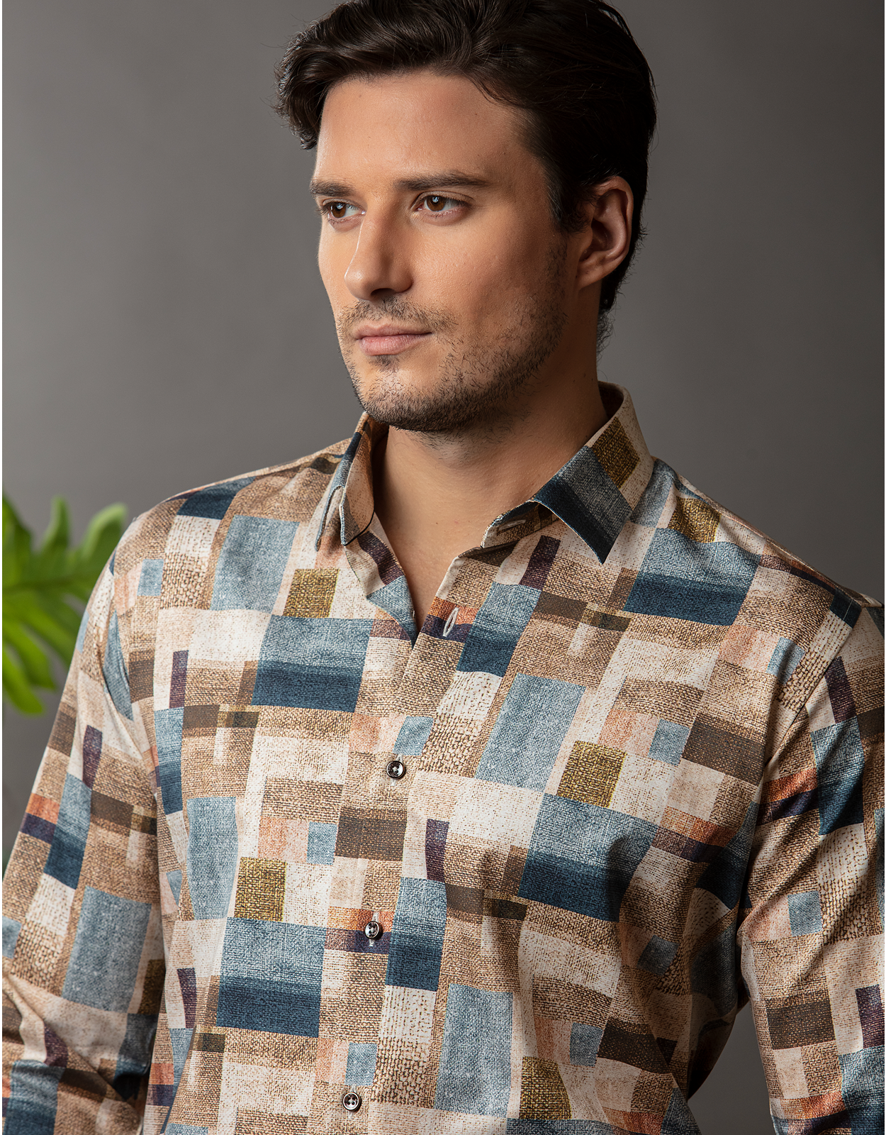 COLOURFUL RECTANGLES PRINT SHIRT