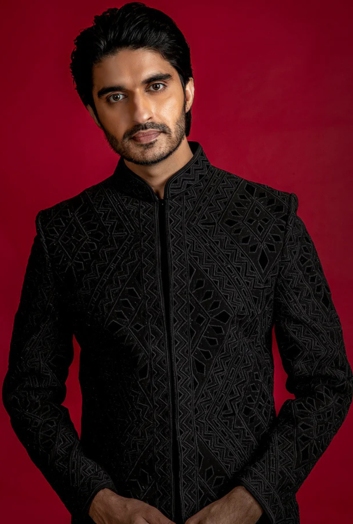 BLACK VELVET APPLIQUE INDOWESTERN