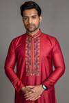 Multicolour red kurta set