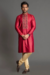 Multicolour red kurta set