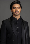 CLASSIC BLACK BANDHGALA WITH STOLE