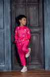 Hot Pink & Yellow Kurta Hand Embroidered Work