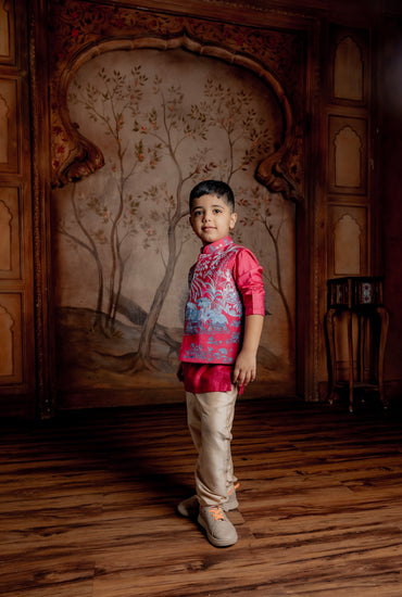 MAGENTA BUNDI KURTA