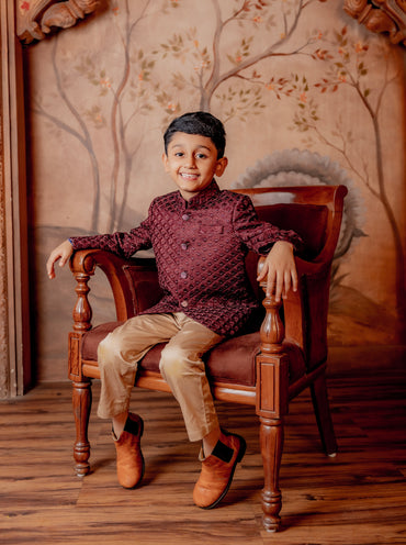 MAROON SILK JODHPURI