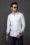 WHITE YOKED SHIRT