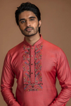 MULTI COLOUR RED KURTA SET