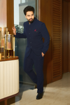 Jackky Bhagnani in Navy Blue Jodhpuri Set