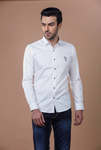 FLORAL MOTIF WHITE SHIRT