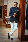 Kapil Dev Classic Bandhgala with Emb on Collar