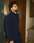 Jackky Bhagnani in Navy Blue Jodhpuri Set